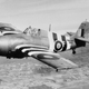 A Wildcat of the Royal Navy in 1944 painted with D-Day identification stripes. Though adopted as the Martlet, the Royal Navy later used the name Wildcat for the fighter. (Imperial War Museum)